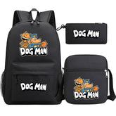 Dog Man School Bag Backpack Shoulder Bag Book Pencil Bags  3pcs Set